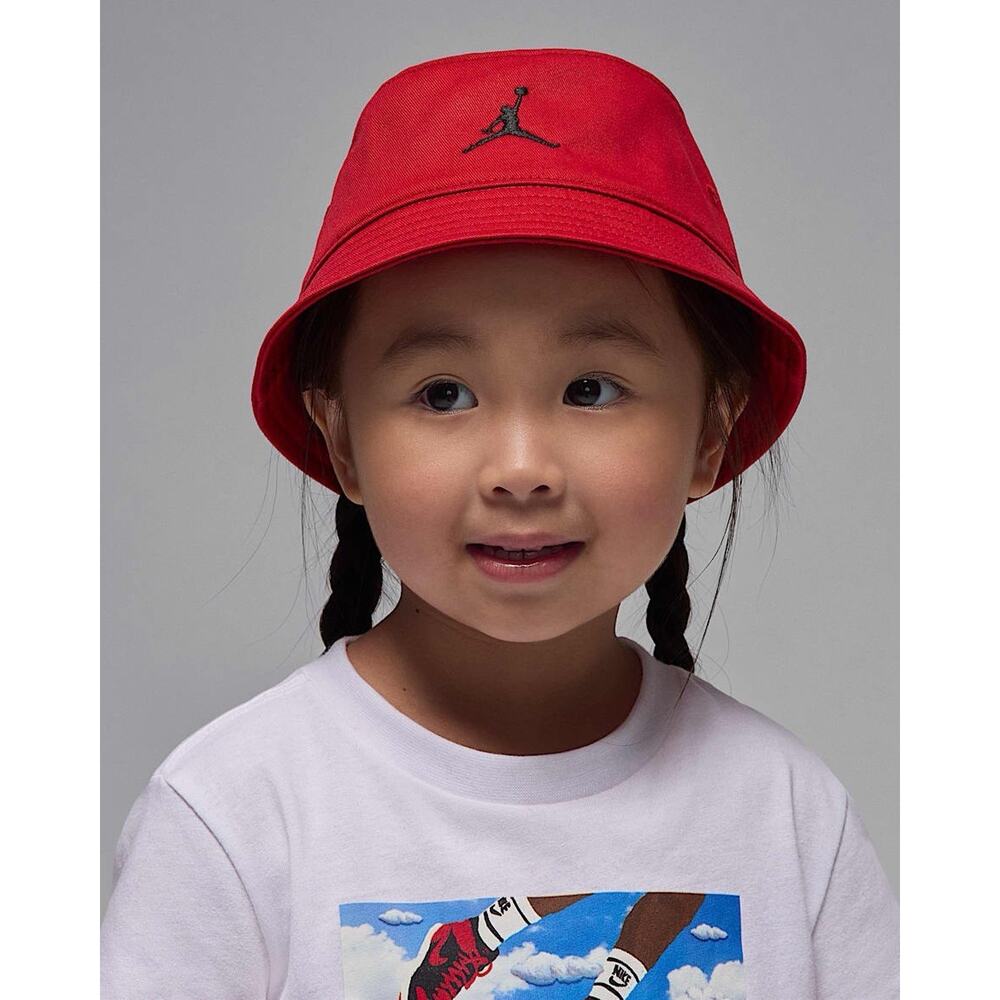 Jordan Toddler Red Bucket Hat With Strap
